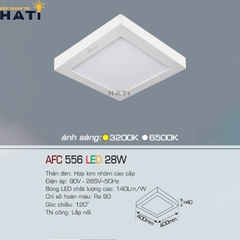 Đèn ốp nổi Anfaco vuông vỏ trắng AFC 556 6w- 12w-18w-22w-28w-36w-48w