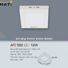 Đèn ốp nổi Anfaco vuông vỏ trắng AFC 562 12w - 18w - 22w