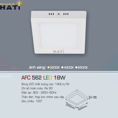 Đèn ốp nổi Anfaco vuông vỏ trắng AFC 562 12w - 18w - 22w