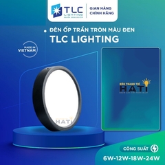 Đèn ốp nổi TLC tròn vỏ đen 6w/12w/18w/24w