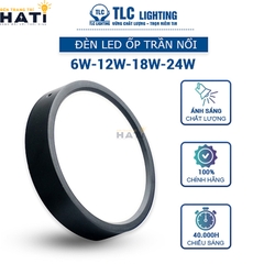 Đèn ốp nổi TLC tròn vỏ đen 6w/12w/18w/24w