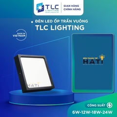 Đèn ốp nổi TLC vuông vỏ đen 6w/12w/18w/24w