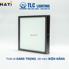 Đèn ốp nổi TLC vuông vỏ đen 6w/12w/18w/24w