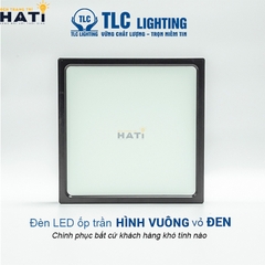 Đèn ốp nổi TLC vuông vỏ đen 6w/12w/18w/24w