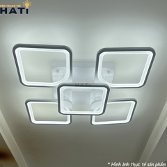 Đèn ốp trần led 5 ô vuông