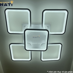 Đèn ốp trần led 5 ô vuông