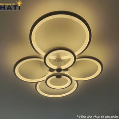Đèn ốp trần LED 6 vòng tròn chất liệu kim loại và mica