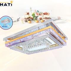 Đèn ốp trần pha lê chữ nhật Jamie