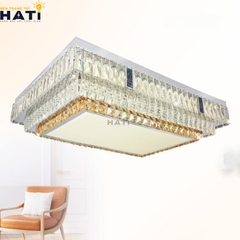 Đèn ốp trần pha lê chữ nhật Khadija