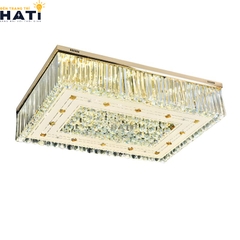Đèn ốp trần pha lê chữ nhật Nyxen mang phong cách hiện đại kết hợp pha lê cao cấp, tạo điểm nhấn ánh sáng tinh tế cho không gian sống