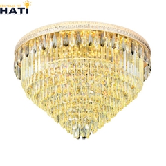 Đèn ốp trần pha lê tròn Bilus là mẫu đèn ốp trần pha lê cao cấp với thiết kế tròn tinh tế, kết hợp các hạt pha lê lấp lánh mang đến vẻ đẹp sang trọng cho không gian nội thất