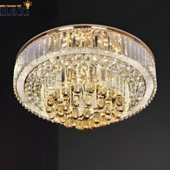 Đèn ốp trần pha lê tròn Minu là mẫu đèn ốp trần pha lê cao cấp với thiết kế tròn tinh tế, các chi tiết pha lê lấp lánh giúp không gian trở nên sang trọng và nổi bật hơn.