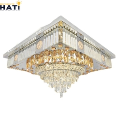 Đèn ốp trần pha lê vuông Maby 800mm