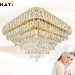 Đèn ốp trần pha lê vuông Tallula 400mm