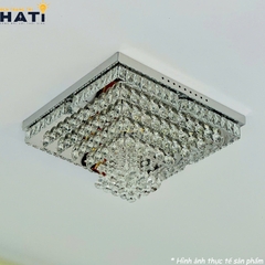 Đèn ốp trần pha lê vuông Tiffany