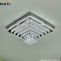 Đèn ốp trần pha lê vuông Tiffany