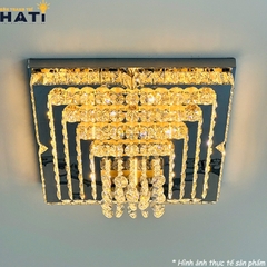 Đèn ốp trần pha lê vuông Tiffany