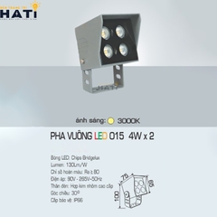 Đèn pha mặt dựng Anfaco PHA VUÔNG 015 4w - 6w - 9w - 12w