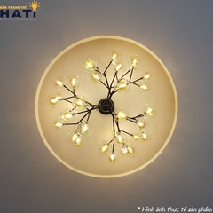 Đèn thả decor Agus 27 chao, khung đen - TDC109/27/DE