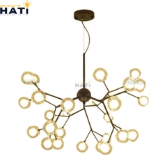Đèn thả decor Agus 27 chao, khung đen