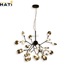 Đèn thả decor Hera 27 lá thân đen