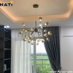 Đèn thả decor Hera 27 lá thân đen