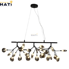 Đèn thả decor Hera 27 lá thân đen hình ngang