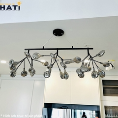 Đèn thả decor Hera 27 lá thân đen hình ngang