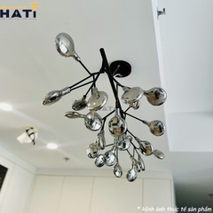 Đèn thả decor Hera 27 lá thân đen hình ngang