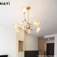 Đèn thả decor Nira 9 tay thân vàng