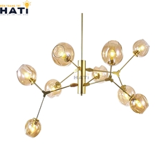 Đèn thả decor Nira 9 tay thân vàng