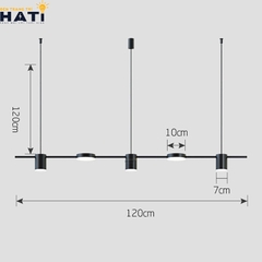 Đèn thả led Lise màu đen