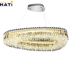 Đèn thả pha lê Beline sở hữu kiểu dáng sang trọng cùng hiệu ứng ánh sáng lấp lánh, phù hợp trang trí phòng khách, bàn ăn hoặc sảnh nhà cao cấp.