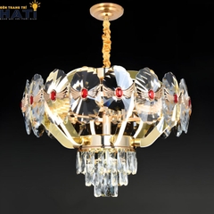 Đèn thả pha lê Kailin sở hữu thiết kế tinh tế với các chi tiết pha lê lấp lánh, mang đến điểm nhấn sang trọng cho không gian nội thất