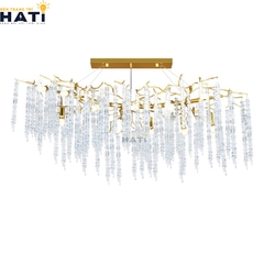 Với thiết kế sang trọng cùng các dải pha lê tinh xảo, đèn thả pha lê Tunlus giúp không gian căn hộ, nhà phố và biệt thự trở nên nổi bật và đẳng cấp hơn.