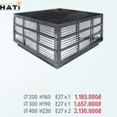 Đèn trụ cổng vuông Biva màu đen