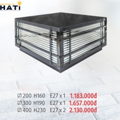 Đèn trụ cổng vuông Lorific màu đen