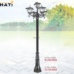 Đèn trụ sân vườn Jisoon màu đen