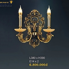 Đèn tường đồng cao cấp Pegasus 2 bóng