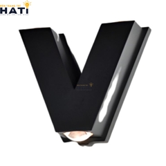 Đèn tường ngoài trời hiện đại Asheron màu đen