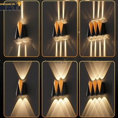 Đèn tường ngoài trời hiện đại Lyrex 7 bóng sở hữu thiết kế hiện đại, nổi bật, phù hợp chiếu sáng mặt tiền, sân vườn và lối đi ngoài trời