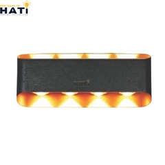 Đèn tường ngoài trời hiện đại Opan đen 8 tia