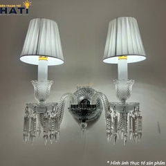 Đèn tường pha lê Zerina màu trắng 2 bóng