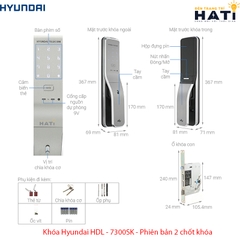 Khóa thông minh Hyundai HDL-7300SK mở khóa thẻ từ