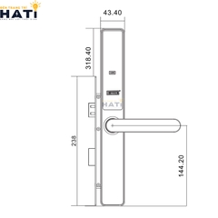 Khóa thông minh khách sạn cửa nhôm kính Giovani GSL- D103