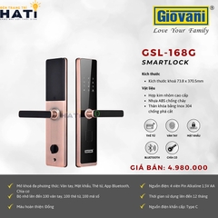 Khóa vân tay cửa gỗ Giovani GSL-168B màu đen