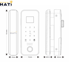 Khóa vân tay cửa kính Giovani GSL-G1B