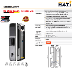 Khóa vân tay Hubert cửa gỗ CG69 BLACK