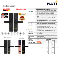 Khóa vân tay Hubert cửa gỗ CG75