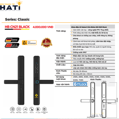Khóa vân tay Hubert cửa nhôm CN21 BLACK
